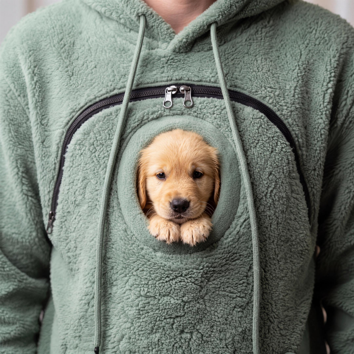 PawPouch™ Pet Carrier Hoodie – Cozy Sherpa Hoodie With Built-In Pet Pouch
